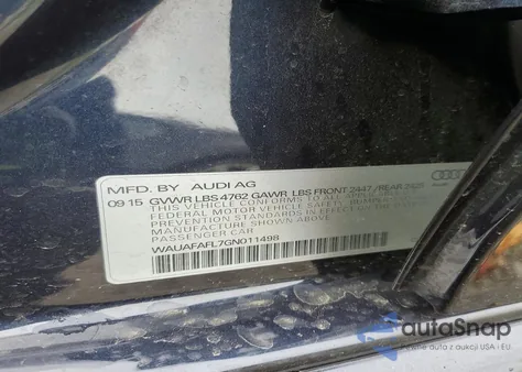 2016 Audi A4 Premium S-Line z USA, uszkodzony, nr VIN WAUAFAFL7GN011498